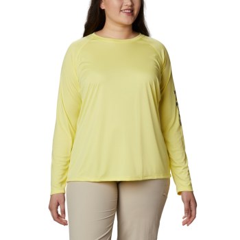 Columbia PFG Tidal II Long Sleeve Plus Size, Sudaderas Naranjas Grises Para Mujer | 635271-YMF